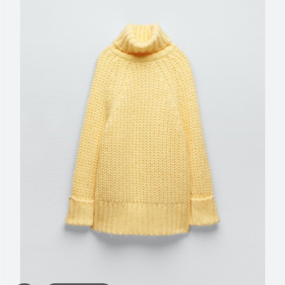 Zara Soft Yellow Turtleneck Sweater
